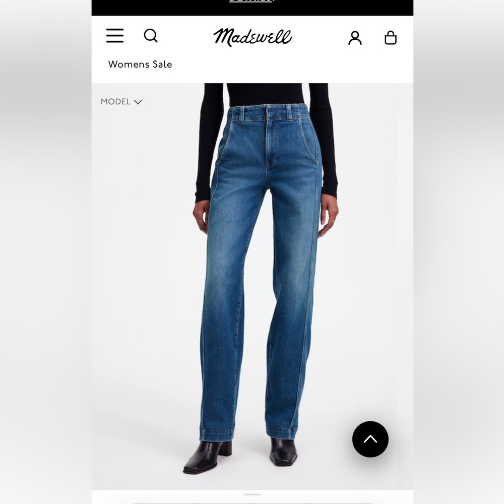 Madewell Tapered Denim Trousers (Wide-Leg)